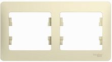 Рамка горизонтальная Systeme Electric Glossa 2-м. бежевый картинка